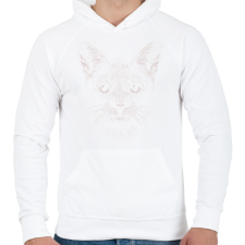 PRINTFASHION Macska - Férfi kapucnis pulóver - Fehér férfi pulóver, kardigán