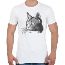 PRINTFASHION Macska - Férfi póló - Fehér