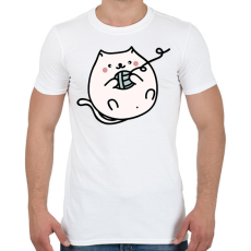 PRINTFASHION Macska - Férfi póló - Fehér