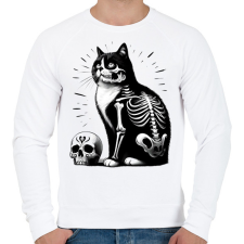 PRINTFASHION Macska  - Férfi pulóver - Fehér férfi pulóver, kardigán