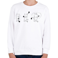 PRINTFASHION Macska golfozik - Gyerek pulóver - Fehér