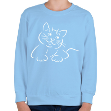 PRINTFASHION Macska - Gyerek pulóver - Világoskék gyerek pulóver, kardigán