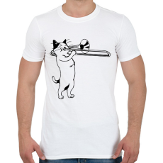 PRINTFASHION Macska harsonázik - Férfi póló - Fehér