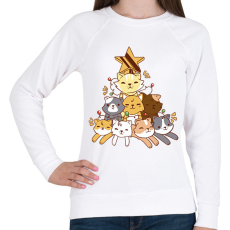 PRINTFASHION Macska karácsonyfa - Női pulóver - Fehér