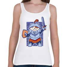 PRINTFASHION Macska lovag - Női atléta - Fehér női trikó