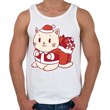 PRINTFASHION Macska mikulás - Férfi atléta - Fehér atléta, trikó