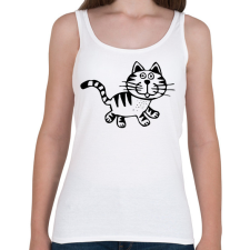 PRINTFASHION Macska - Női atléta - Fehér női trikó