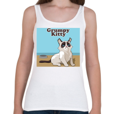 PRINTFASHION Macska - Női atléta - Fehér női trikó