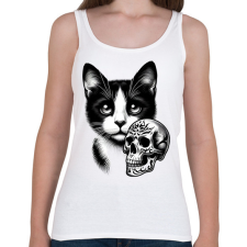 PRINTFASHION Macska  - Női atléta - Fehér női trikó