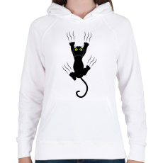 PRINTFASHION Macska - Női kapucnis pulóver - Fehér