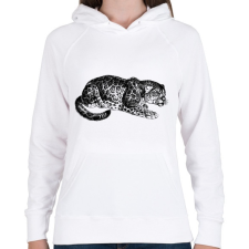 PRINTFASHION Macska - Női kapucnis pulóver - Fehér női pulóver, kardigán