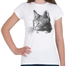 PRINTFASHION Macska - Női póló - Fehér női póló