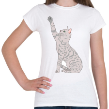 PRINTFASHION Macska - Női póló - Fehér női póló