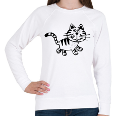 PRINTFASHION Macska - Női pulóver - Fehér