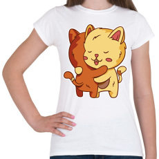 PRINTFASHION Macska ölelés - Női póló - Fehér