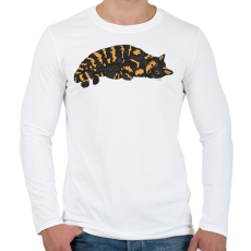 PRINTFASHION Macska pihen - Férfi hosszú ujjú póló - Fehér