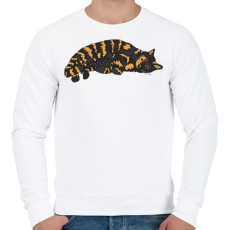 PRINTFASHION Macska pihen - Férfi pulóver - Fehér