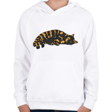 PRINTFASHION Macska pihen - Gyerek kapucnis pulóver - Fehér gyerek pulóver, kardigán