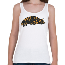 PRINTFASHION Macska pihen - Női atléta - Fehér női trikó