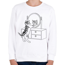 PRINTFASHION Macska szépítkezik - Gyerek pulóver - Fehér gyerek pulóver, kardigán