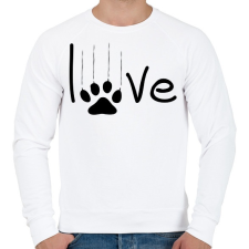 PRINTFASHION Macska szerelem - Férfi pulóver - Fehér férfi pulóver, kardigán