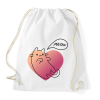PRINTFASHION Macska szivecskével - Sportzsák, Tornazsák - Fehér