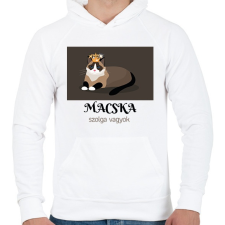 PRINTFASHION Macska szolga vagyok - Férfi kapucnis pulóver - Fehér női pulóver, kardigán