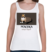 PRINTFASHION Macska szolga vagyok - Női atléta - Fehér női trikó