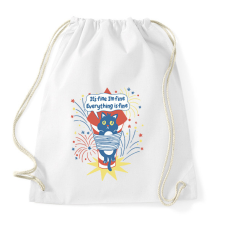 PRINTFASHION Macska tűzijáték - Sportzsák, Tornazsák - Fehér tornazsák