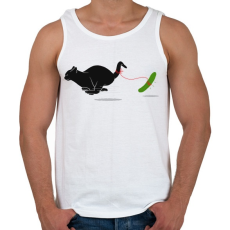 PRINTFASHION Macska vs Uborka - Férfi atléta - Fehér