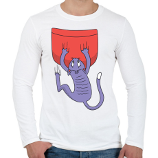 PRINTFASHION Macska zseb - Férfi hosszú ujjú póló - Fehér