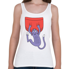 PRINTFASHION Macska zseb - Női atléta - Fehér női trikó