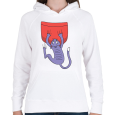 PRINTFASHION Macska zseb - Női kapucnis pulóver - Fehér