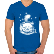 PRINTFASHION Macskaálom - Férfi V-nyakú póló - Királykék