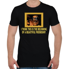 PRINTFASHION Macskajaj Barátság - Férfi póló - Fekete férfi póló