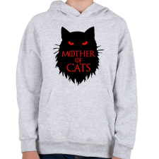PRINTFASHION Macskák anyja - Gyerek kapucnis pulóver - Sport szürke gyerek pulóver, kardigán