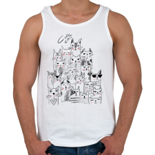 PRINTFASHION macskák - Férfi atléta - Fehér atléta, trikó
