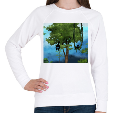 PRINTFASHION macskák - Női pulóver - Fehér női pulóver, kardigán