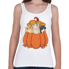 PRINTFASHION Macskák tökben - Női atléta - Fehér női trikó