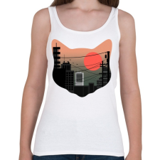 PRINTFASHION Macskák városa - Női atléta - Fehér női trikó