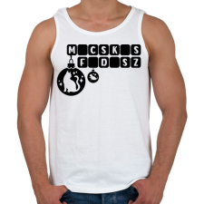 PRINTFASHION Macskás Fadísz logo - Férfi atléta - Fehér atléta, trikó