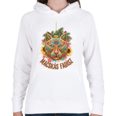 PRINTFASHION macskás fadísz - Női kapucnis pulóver - Fehér