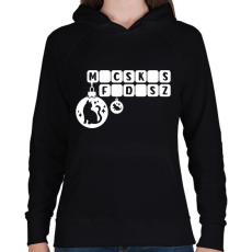 PRINTFASHION Macskás fadísz - Női kapucnis pulóver - Fekete