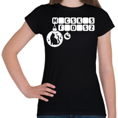 PRINTFASHION Macskás fadísz - Női póló - Fekete