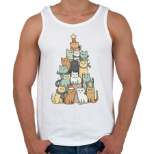 PRINTFASHION Macskás karácsonyfa - Férfi atléta - Fehér atléta, trikó