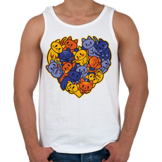 PRINTFASHION Macskás szív - Férfi atléta - Fehér