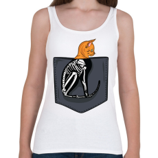 PRINTFASHION Macskás zsebminta - Női atléta - Fehér