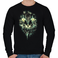 PRINTFASHION Macskaszemek - Férfi pulóver - Fekete