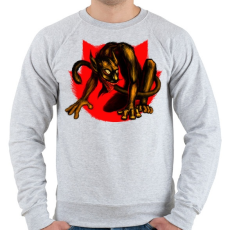 PRINTFASHION Macskaszörny - Férfi pulóver - Sport szürke