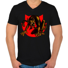 PRINTFASHION Macskaszörny - Férfi V-nyakú póló - Fekete férfi póló